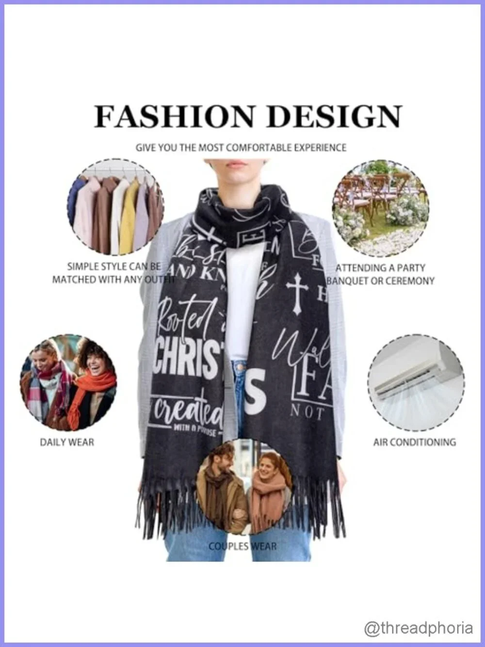 Prayer Shawl Pashmina Wrap for Women Lightweight Christian Gift